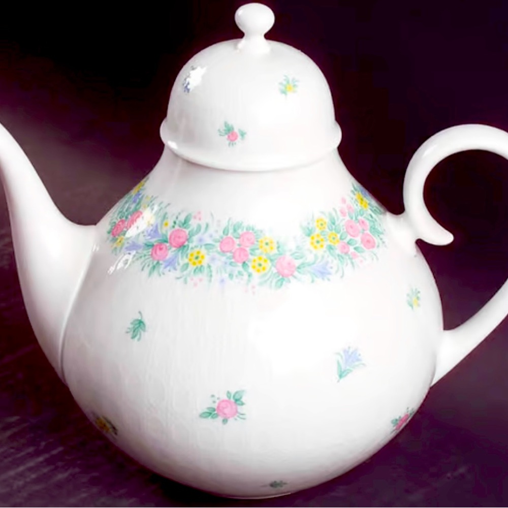 Vintage Rosenthal Garland Ceramic Coffee Set with dessert plates